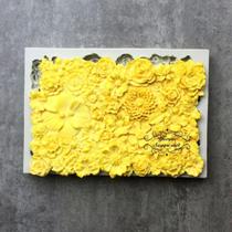 Molde de silicone barrado de flores para decorar f489