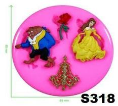 Molde de silicone Bela e Fera S318 Molds Planet Rizzo Confeitaria Molde de silicone Bela e Fera S318 Molds Planet Rizzo Confeitaria