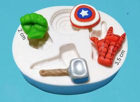 Molde de silicone biscuit confeitaria - acessórios super heróis