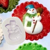 Molde de silicone boneco de neve confeitaria biscuit f888