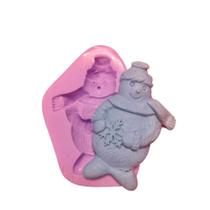 Molde de silicone boneco de neve natal confeitaria biscuit f919