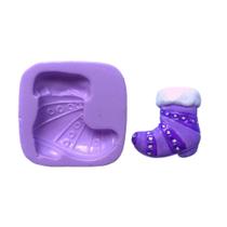 Molde de silicone bota natal para decorar f829