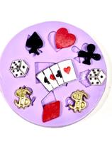 Molde de silicone cartas baralho para decorar f167 Molde de silicone cartas baralho para decorar f167