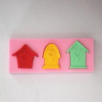 Molde de silicone casinhas passarinhos para decorar f457