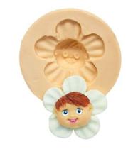 Molde de silicone chá de bebê, flor, rosto de bebê, resina, confeitaria, biscuit molds planet