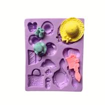 Molde de silicone chapéu, bolsa, pente , sapato para decorar f767