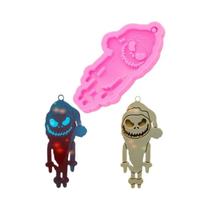 Molde De Silicone Chave Caveira Para Fondant, Chocolate, Argila, Resina E Artesanato Com Furo Para Molde De Silicone Chave Caveira Para Fondant, Chocolate, Argila, Resina E Artesanato Com Furo Para