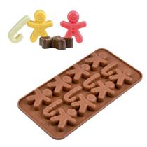 Molde De Silicone Chocolate - Bonecos e Bengala Doce - FT157 - 1 unidade - Silver Plastic - Rizzo