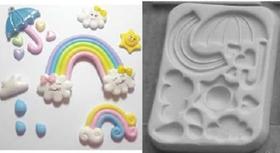 Molde de silicone chuva de amor para decorar f485 Molde de silicone chuva de amor para decorar f485