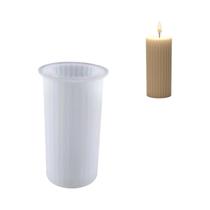 Molde De Silicone Cilíndrico Listrado Para Velas Romanas, Forma Para Fazer Suporte De Velas DIY Molde De Silicone Cilíndrico Listrado Para Velas Romanas, Forma Para Fazer Suporte De Velas DIY