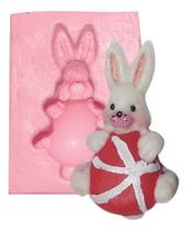 Molde De Silicone: Coelho com Ovo de Páscoa - 5,0 x 2,7 cm