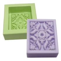 Molde de Silicone com 01 Cavidade de Retangular Flores Molde de Silicone com 01 Cavidade de Retangular Flores