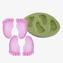 Molde de Silicone com 04 Cavidades formato de Pezinhos