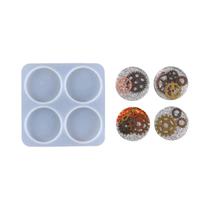 Molde De Silicone Com 4 Furos Para DIY, Fabricação De Joias Em Resina, Pingentes, Chaveiros,