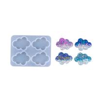 Molde De Silicone Com 4 Furos Para Fazer Joias De Resina DIY, Pingente, Chaveiro, Colar, Brinco Em