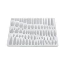 Molde De Silicone Com 41 Cavidades Para Brincos De Tarraxa, Formatos Retangular E Gota, Para