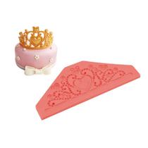 Molde De Silicone Confeitaria - Coroa Coração - FT184 - 1 unidade - Silver Plastic - Rizzo