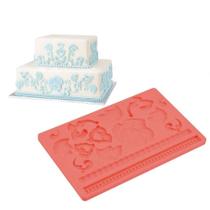 Molde De Silicone Confeitaria - Rosa / Arabesco - FT210 - 1 unidade - Silver Plastic - Rizzo