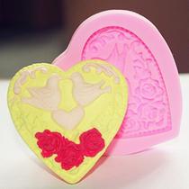 Molde de silicone coração namorados para decorar f454