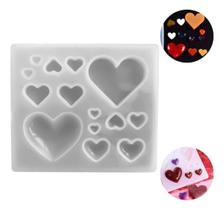 Molde de Silicone Corações Variados Chaveiro Resina Epóxi