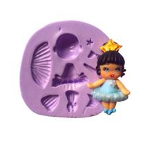 Molde de silicone corpo princesa para decorar f746