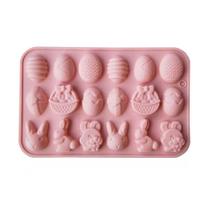 Molde de silicone de 18 cavidades para ovo de páscoa e coelhinho para chocolate