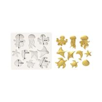 Molde De Silicone De Animais Marinhos: Concha, Água-viva, Polvo E Estrela-do-mar Para Chocolate,