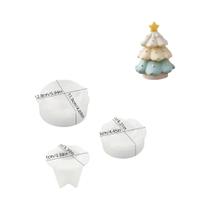 Molde De Silicone De Árvore De Natal De 3 Camadas Para Velas, Resina, Cimento, Gesso, Decorações De