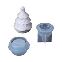 Molde De Silicone De Árvore De Natal E Papai Noel Para Artesanato DIY Em Gesso, Resina E Caixa De