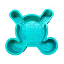 Molde de silicone de bola de golfe e tacos 11x11 cm verde-jade Molde de silicone de bola de golfe e tacos 11x11 cm verde-jade