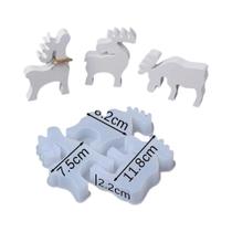 Molde De Silicone De Cervo Com 3 Cavidades Para Ornamentos 3D De Concreto, Gesso, Velas Aromáticas,