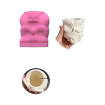 Molde De Silicone De Elefante Bebê Para Vaso De Suculentas, Cinzeiro, Porta-canetas, Gesso