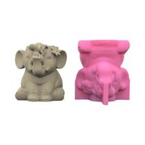 Molde De Silicone De Elefante Bebê Para Vaso De Suculentas, Cinzeiro, Porta-canetas, Gesso Perfumado Molde De Silicone De Elefante Bebê Para Vaso De Suculentas, Cinzeiro, Porta-canetas, Gesso Perfumado