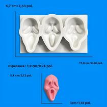 Molde De Silicone De Halloween Com Três Caras Sorridentes Para Biscoitos, Fondant E Artesanato DIY