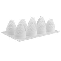 Molde de silicone de pinha de 8 cavidades para geleia, mousse e bolos Molde de silicone de pinha de 8 cavidades para geleia, mousse e bolos