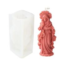 Molde De Silicone De Vela 3D Da Virgem Maria Para Artesanato Em Gesso, Decoração Religiosa De Casa,