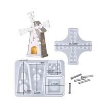 Molde De Silicone DIY Para Castiçal Artesanal Em Formato De Moinho De Vento Para Artesanato Em Gesso