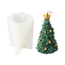 Molde De Silicone Em Forma De Árvore De Natal Para Velas, Estrela, Cedro, DIY, Decoração De