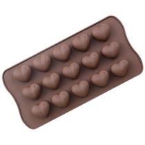 Molde de silicone em forma de coração para chocolate, doces e sabonete