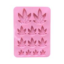 Molde De Silicone Em Forma De Folha De Bordo Com 12 Cavidades Antiaderente Para Decoração De Doces,