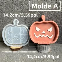 Molde De Silicone Em Formato De Abóbora Para Halloween, Caixa De Armazenamento Com Tampa, Bandeja De
