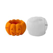 Molde De Silicone Em Formato De Abóbora Para Halloween, Caixa De Armazenamento De Gesso Com Tampa,
