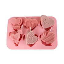 Molde De Silicone Em Formato De Coração Para Chocolate, Bandeja De Gelo, Ferramentas De Confeitaria,