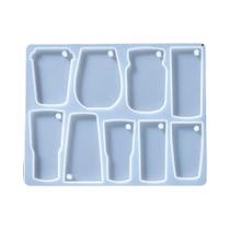 Molde De Silicone Epóxi Geométrico Redondo Triangular Para Fabricação De Colares, Chaveiros E