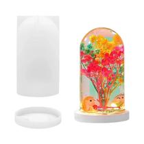 Molde De Silicone Esférico Cilíndrico DIY Para Lâmpada De Luz Noturna De Resina Epóxi Cristal LED