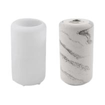 Molde De Silicone Estilo Listrado Para Vaso De Aromaterapia, Frasco Cilíndrico Para Incenso,
