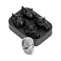 Molde De Silicone Flexível 3D Em Formato De Caveira De Terror Para Bolas De Gelo, Bandejas De Gelo Molde De Silicone Flexível 3D Em Formato De Caveira De Terror Para Bolas De Gelo, Bandejas De Gelo