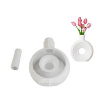 Molde De Silicone Flexível Resistente Ao Calor Para Vaso Oval Com Listras, Fácil De Desenformar,