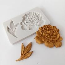 Molde De Silicone Flor Peônia Para Confeitaria E Biscuit - L&B Decorações