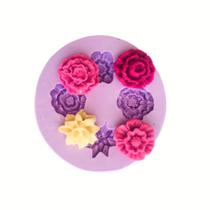 Molde de silicone flores rosas para decorar f612